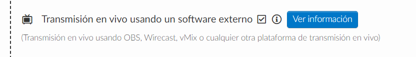 Transmisión en vivo usando un software externo