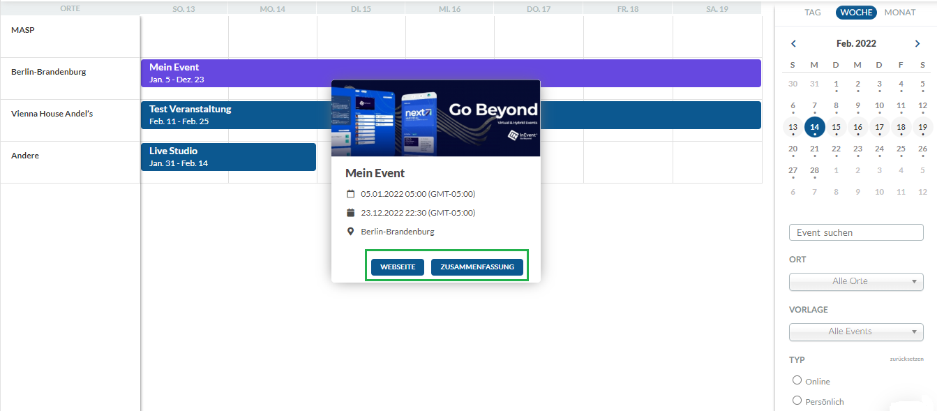Accessing the event