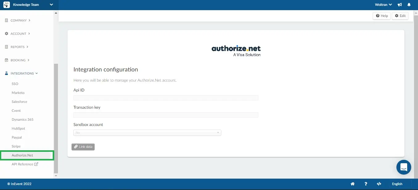 Integration configuration