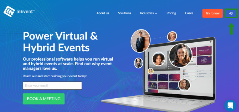 Screenshot of the InEvent website
