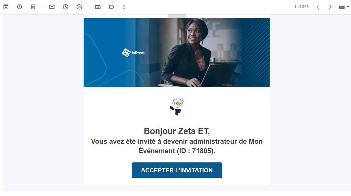 courriel de l'administrateur