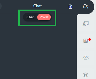 Switching from public chat to private chat
