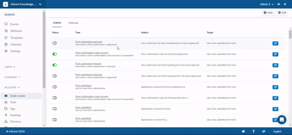 Gif showing how to enable automatic email by turning the toggle on.