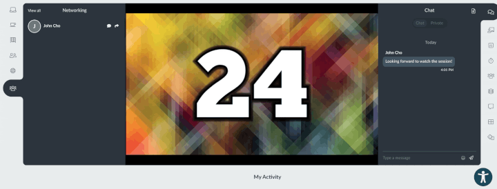 GIF showing the video player