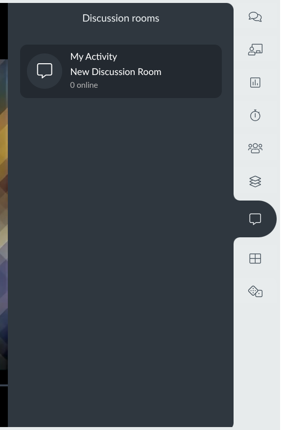 Screenshot showing the discussion room