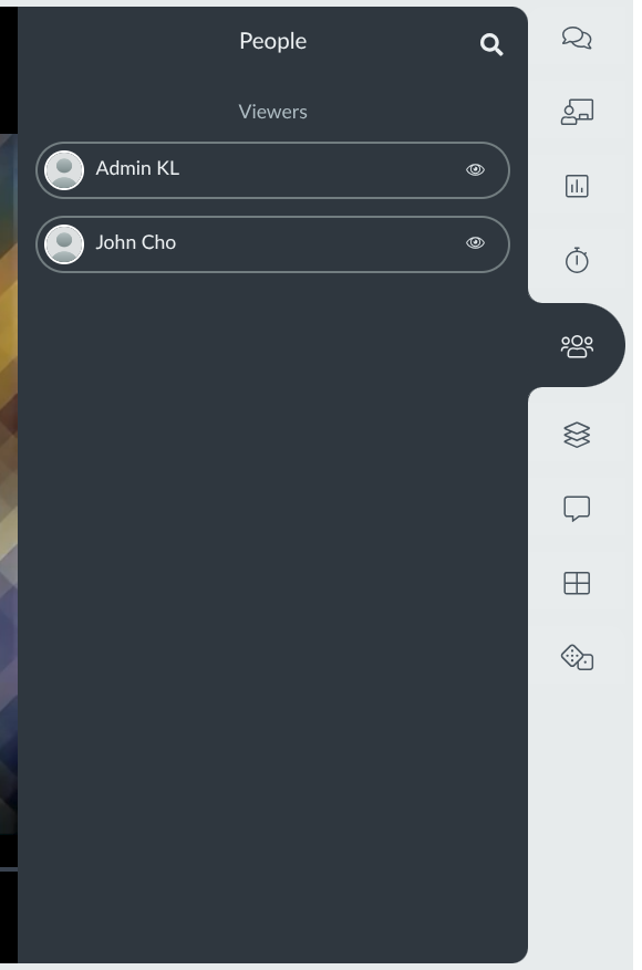 Screenshot showing the people tab