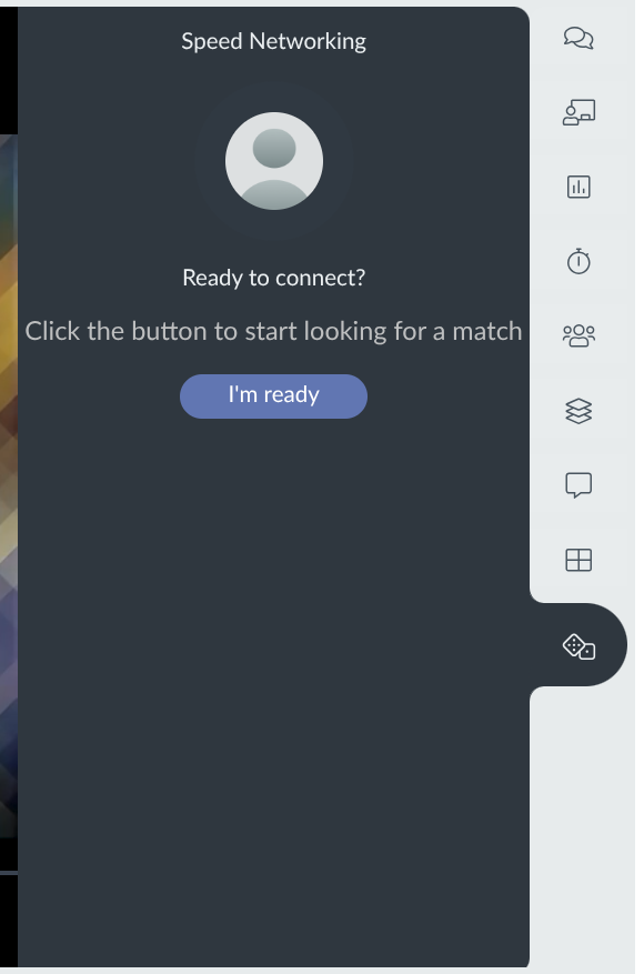 Screenshot showing the speed networking tab
