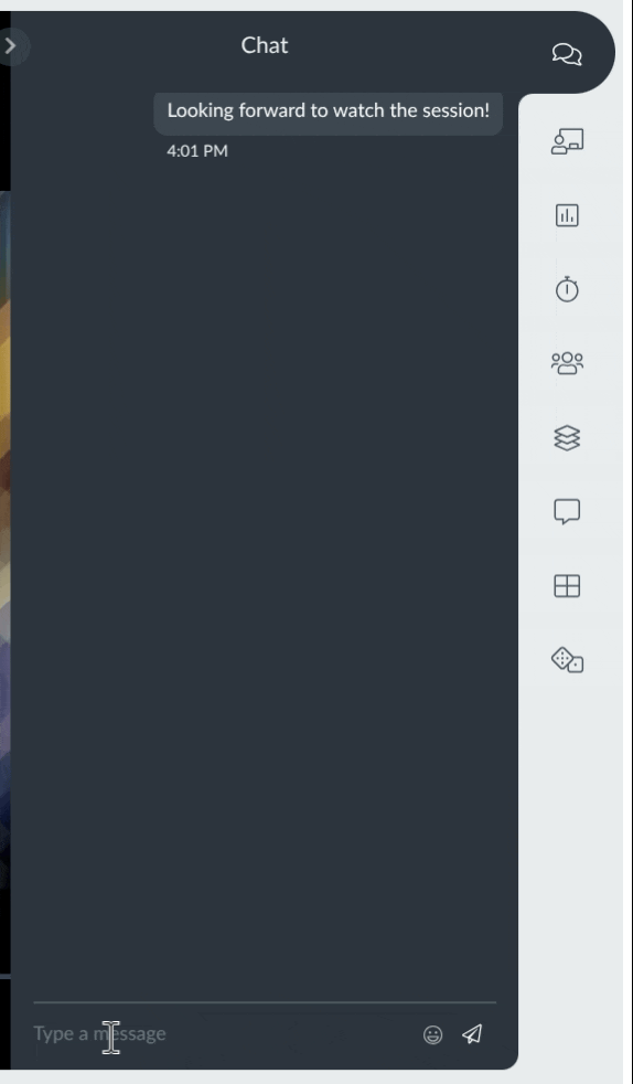 GIF showing the chat tab