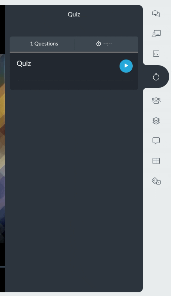 Screenshots showing quizzes