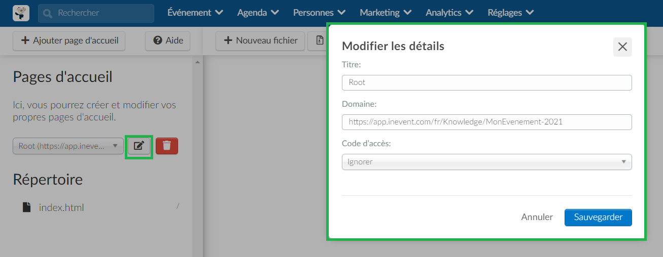 modifier les détails