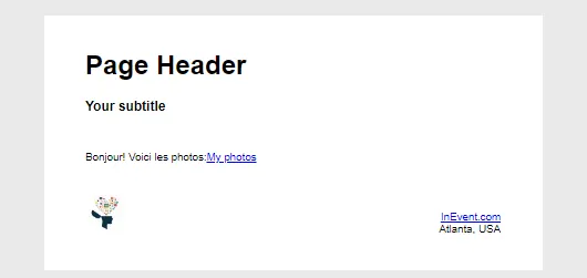 Capture d'écran montrant un lien qui les redirigera vers l'onglet Mes Photos (My photos) 