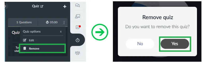 removing the quiz from inside the activity