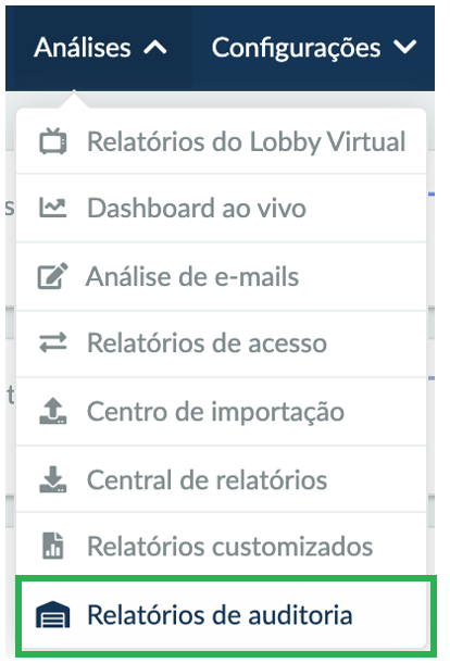 Como acessar os relatórios de auditoria