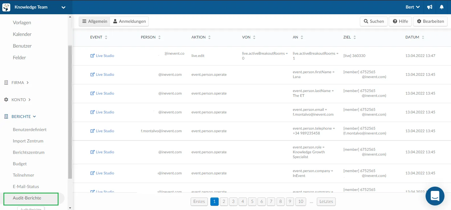 accessing the audit reports at the company level 