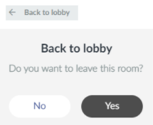 Screenshot of the back to lobby button and confirmation button.