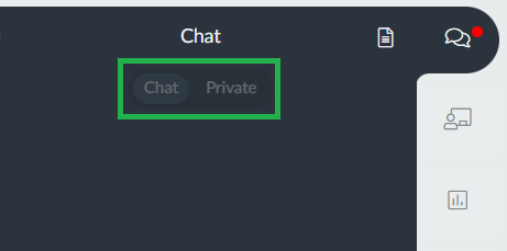 Switching from public to private chat
