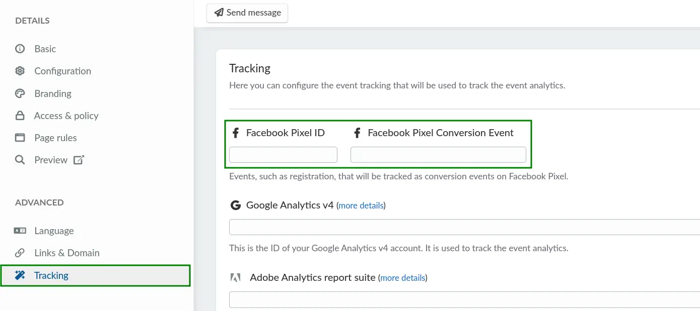 Where to enter Facebook Pixel ID