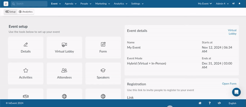 Enable SIP dial-in access in activity level