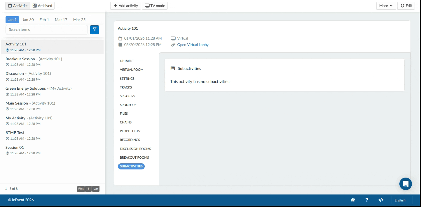 GIF displaying how to add subactivities