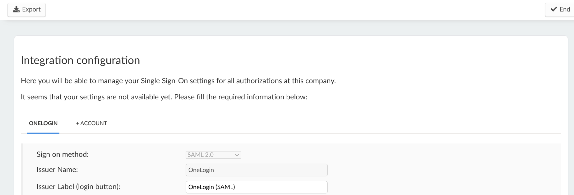 Screenshot showing the SSO report export button