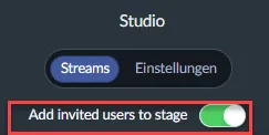 Eingeladene Benutzer zur Bühne hinzufügen