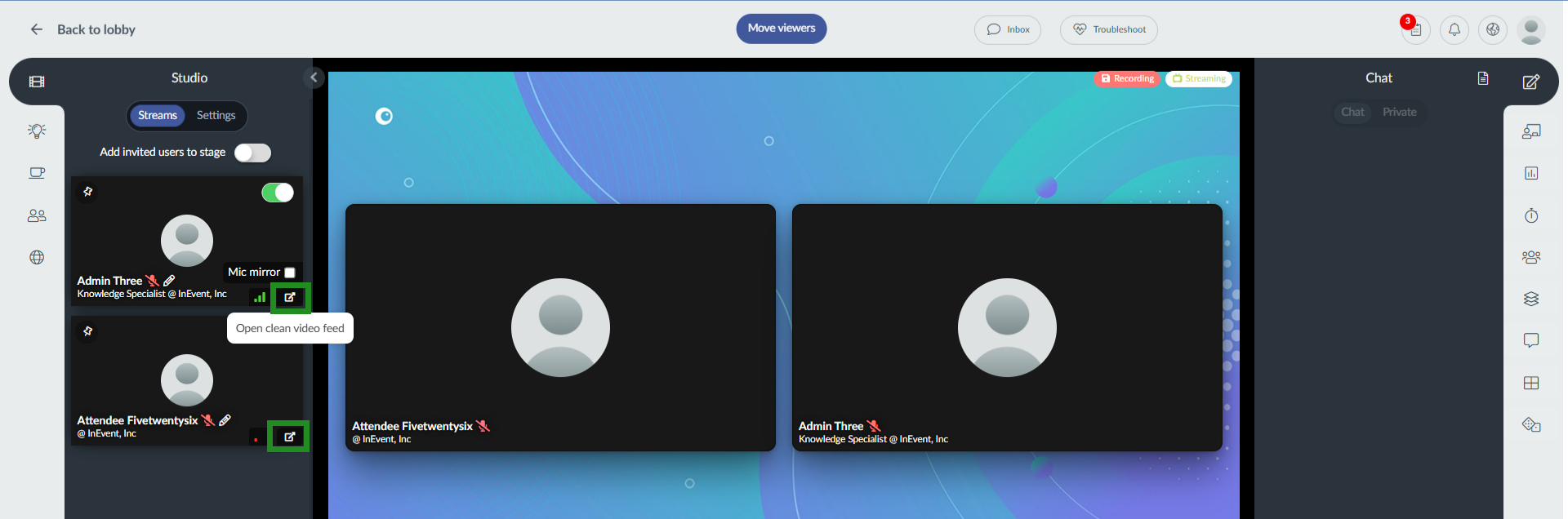 Clean video feed