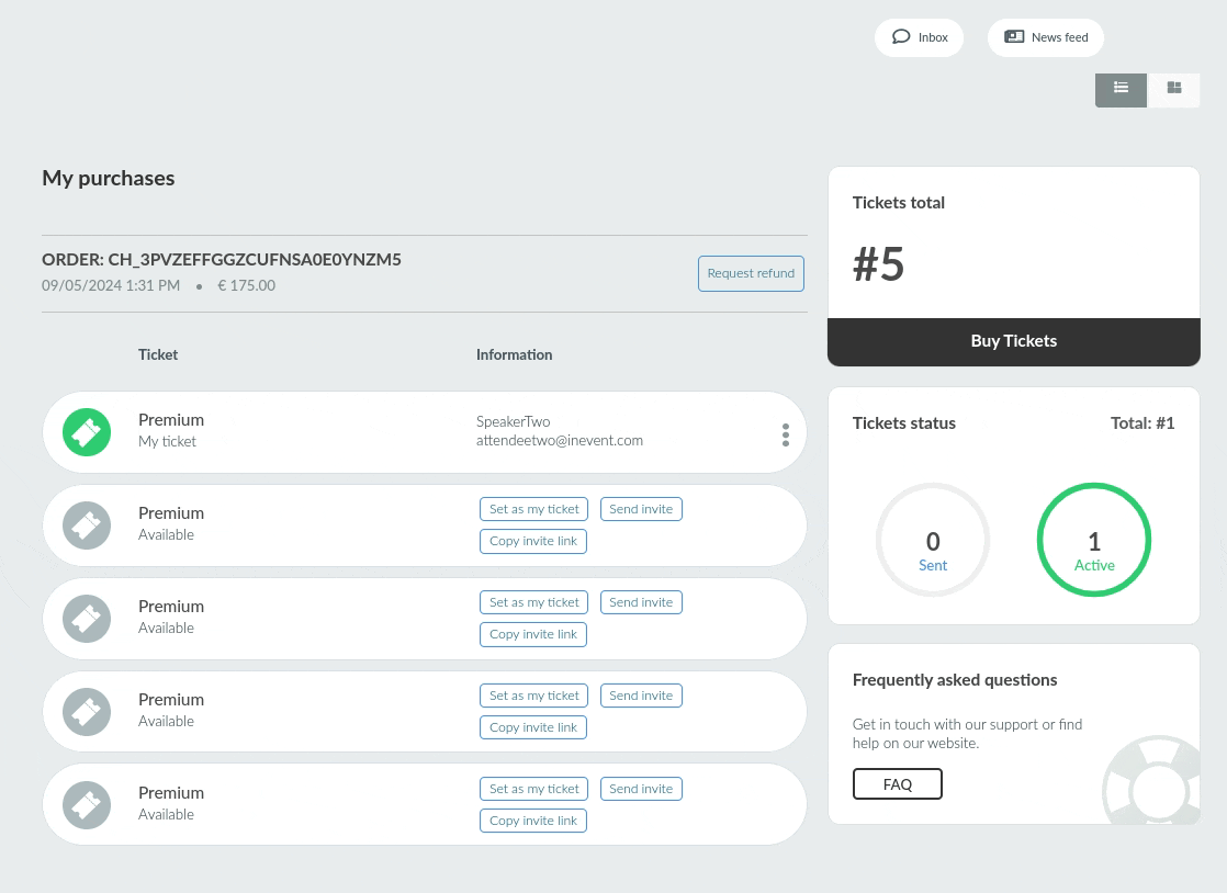 GIF showing how to request a purchase refund