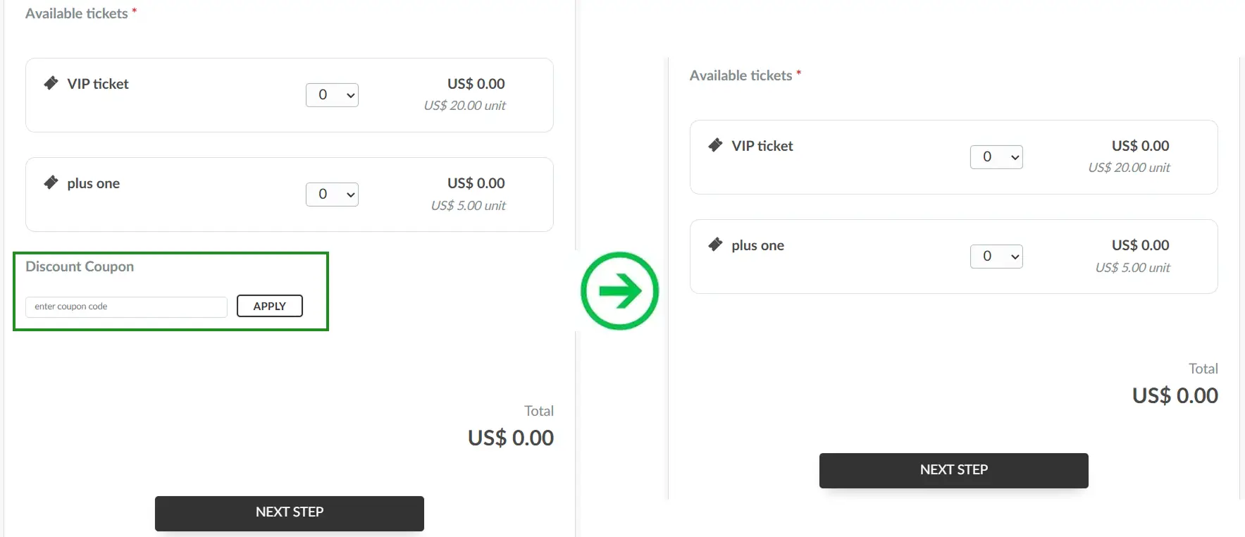 Hide discount coupon