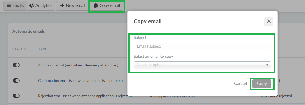 Screenshot +copy email