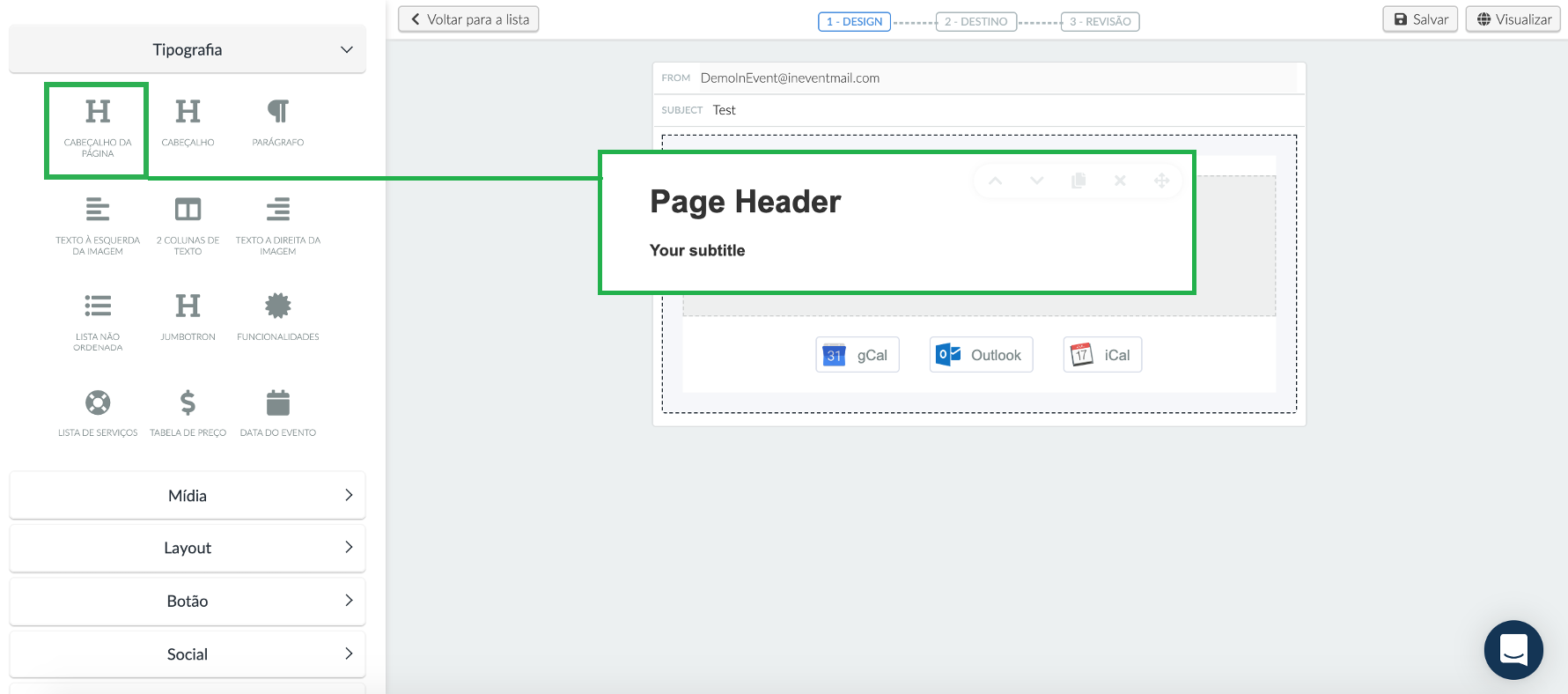 Como adicionar uma seção no e-mail customizado