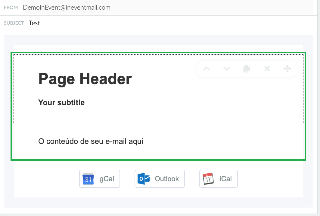 Adicionando conteúdo em seu e-mail