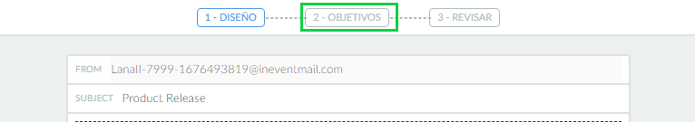 Elección de destinatarios de su correo en objetivos 