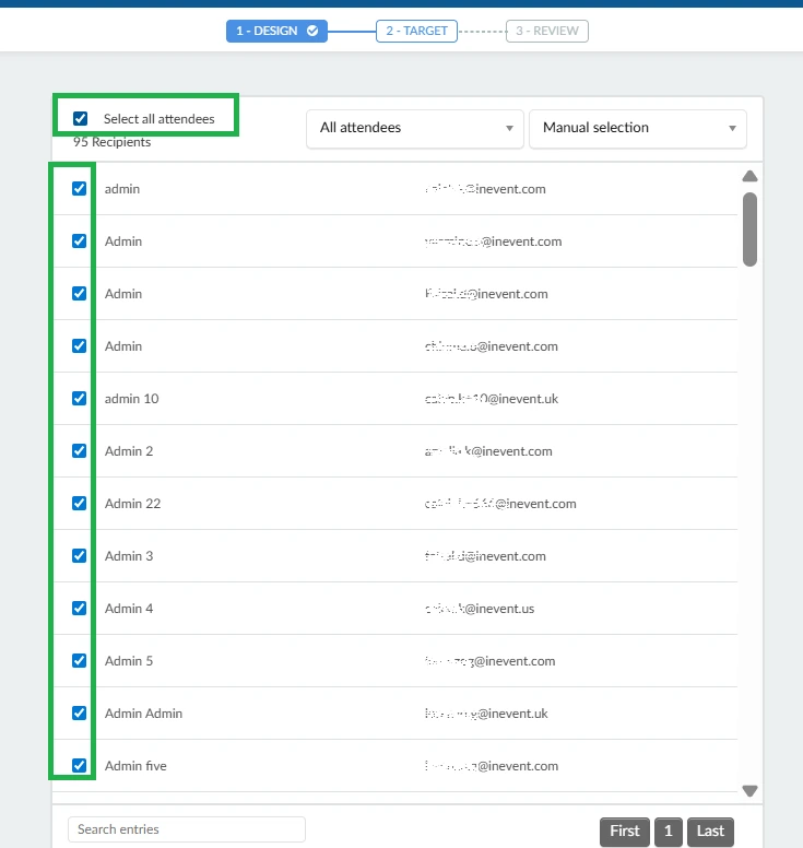 Select All attendees