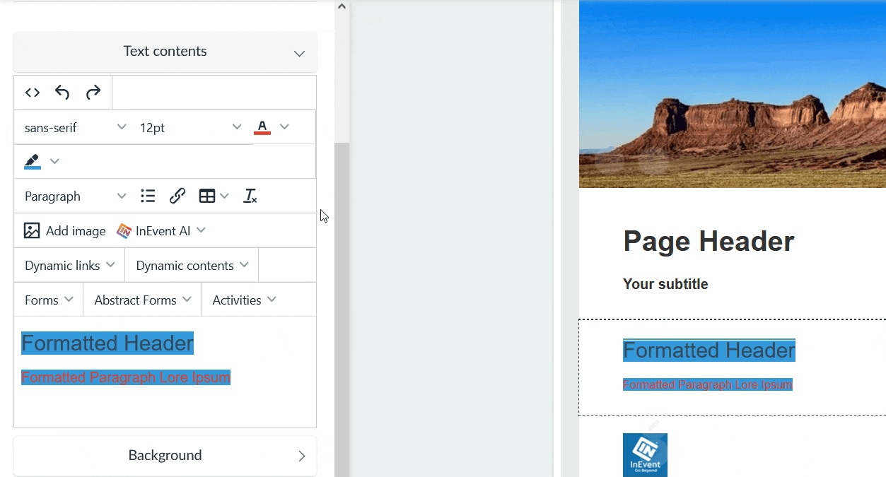 Gif showing how to clear formatting