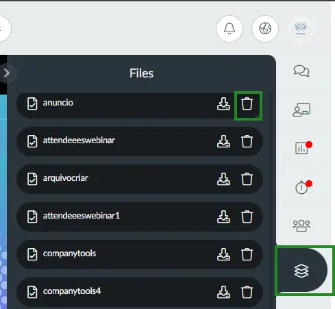 Deleting files during the Live Stream