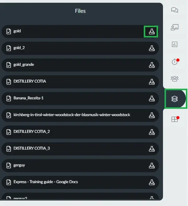 Viewing files in the Live Stream