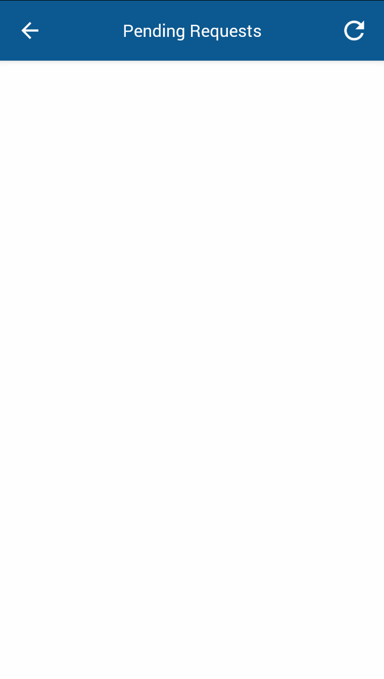 Screenshot showing "Pending requests" with nothing else