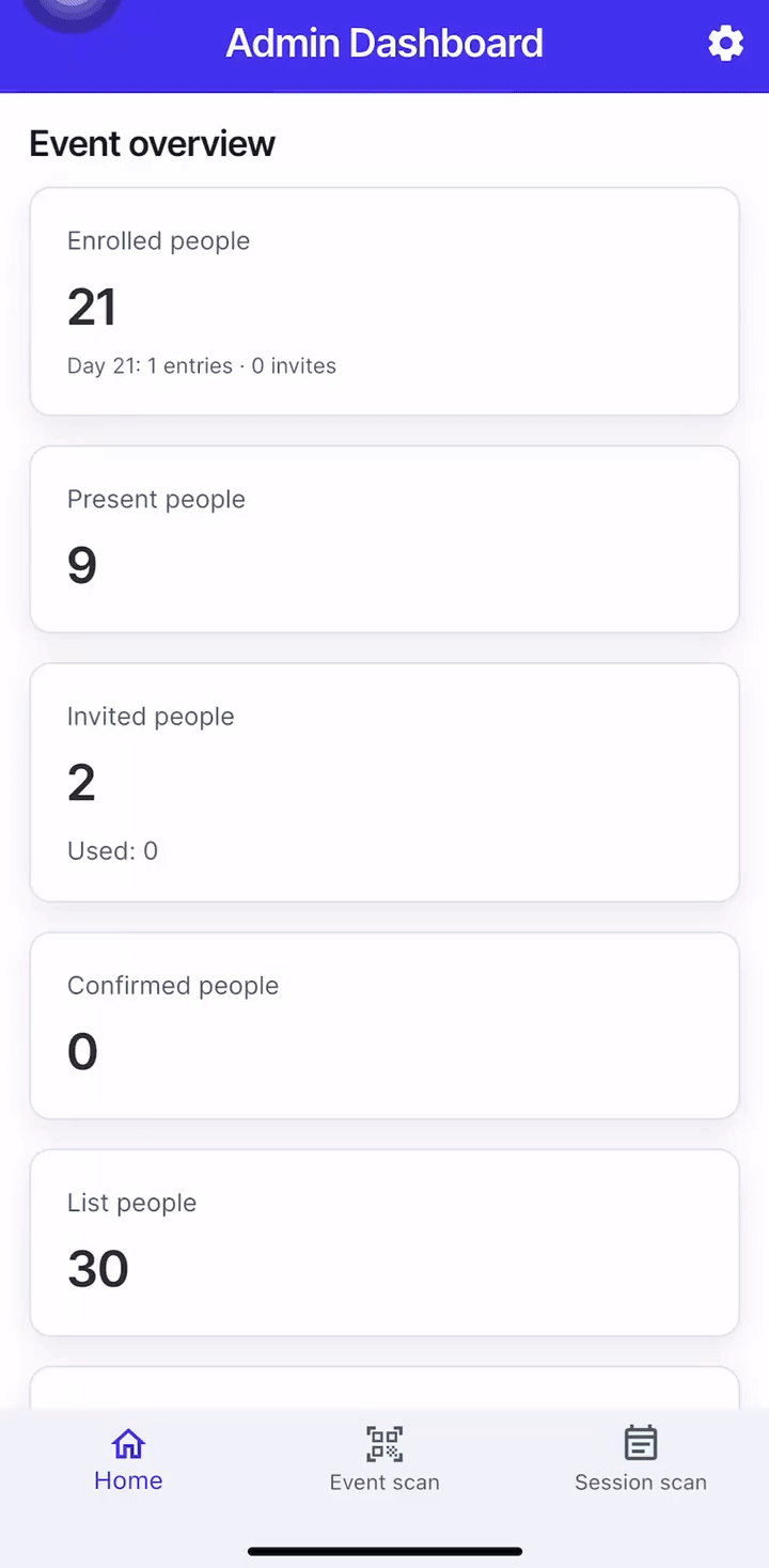 GIF showing how to enter the Kiosk mode in the Kiosk app