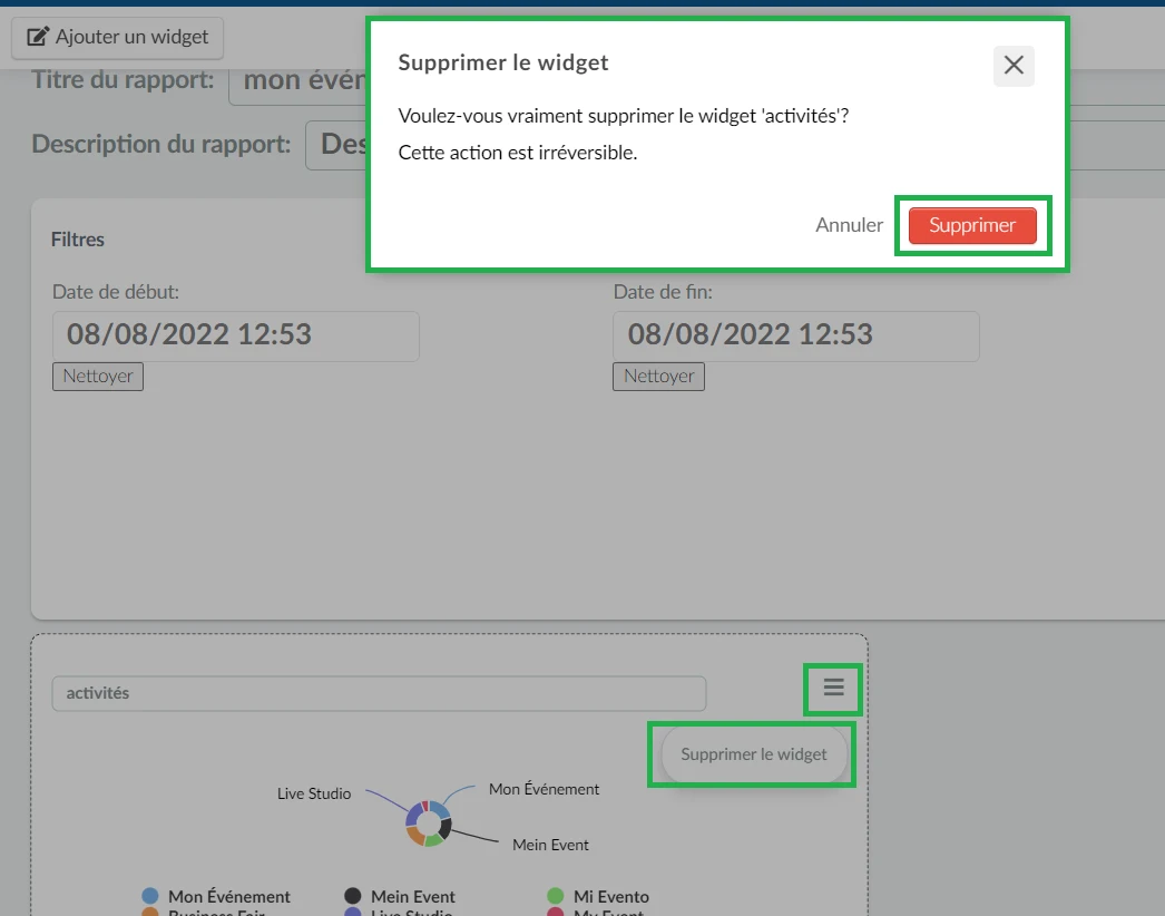 Comment supprimer un widget