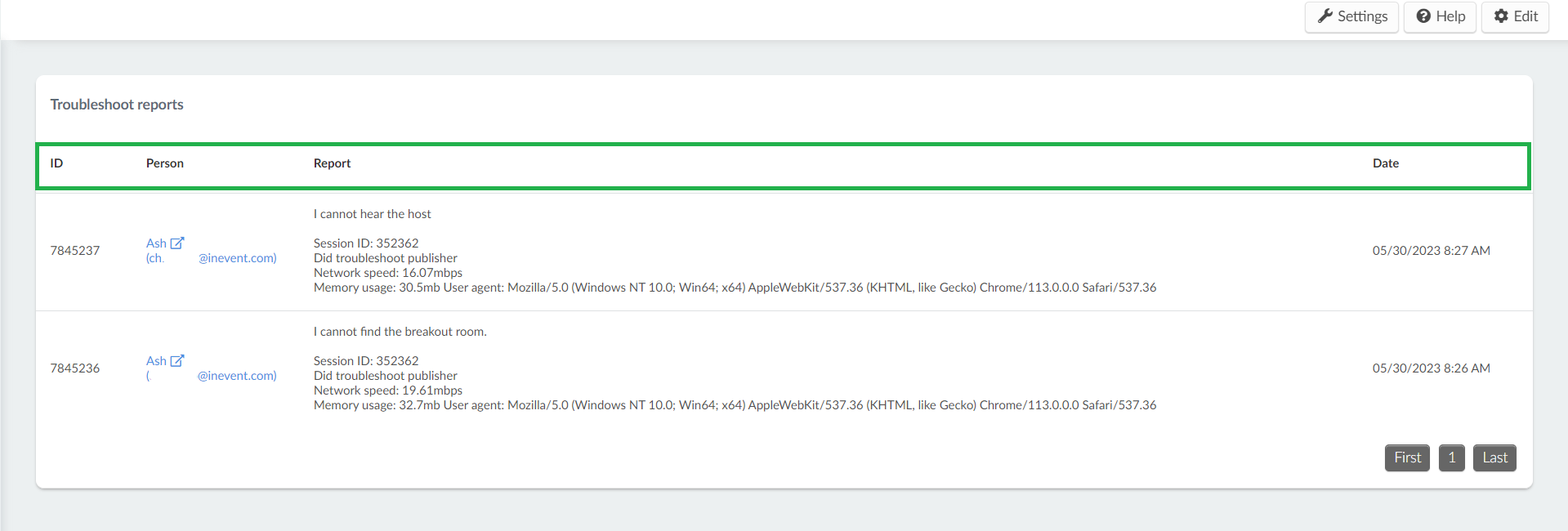 Webinar > Troubleshoot reports