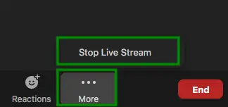 More > Stop Live Stream