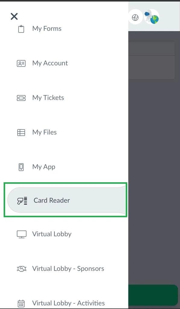 Card reader tab