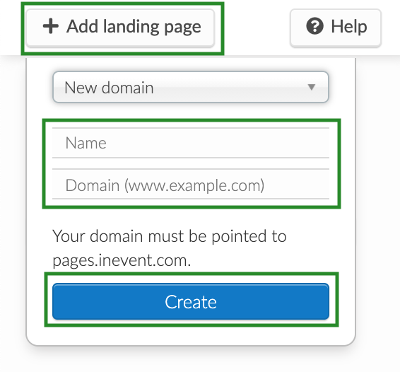 Screenshot of the steps to add a new page