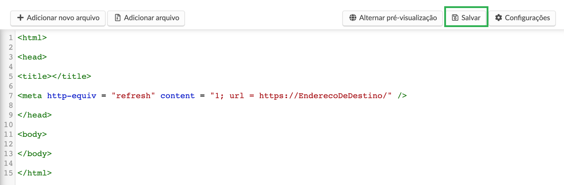 Inserindo e salvando um código em sua landing page