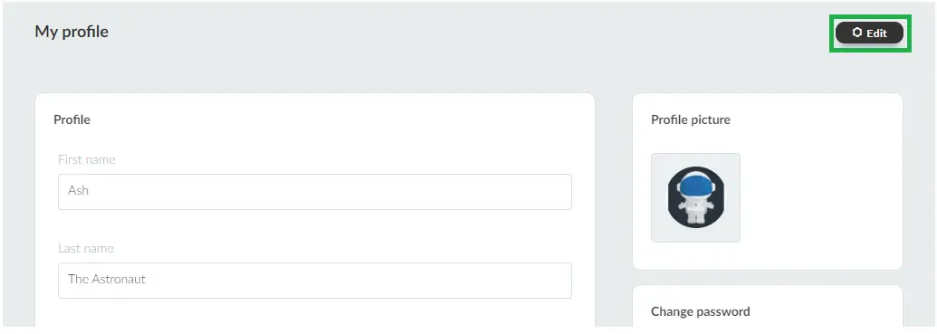 My Account page