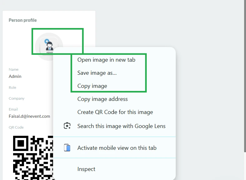 Save attendee's image