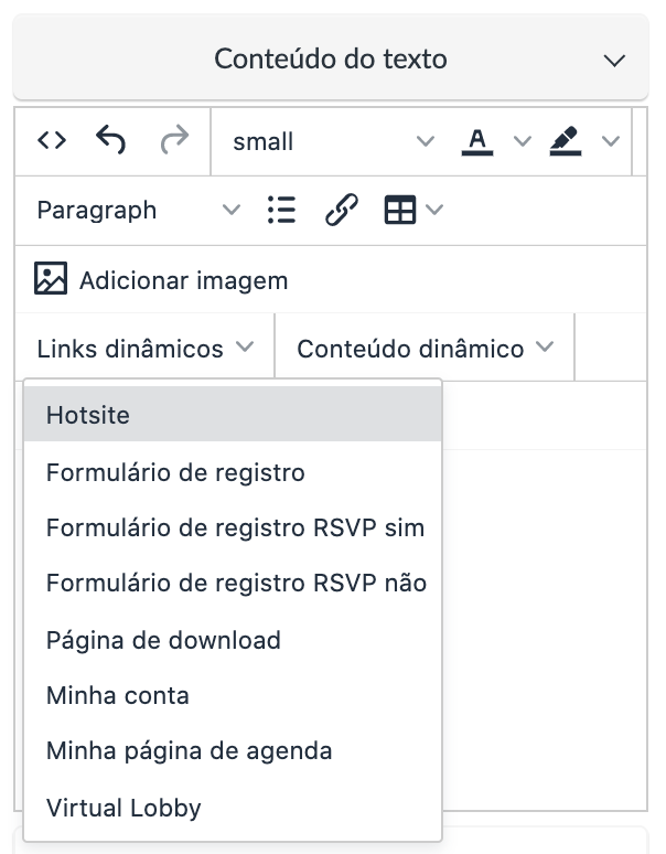 Links dinâmicos
