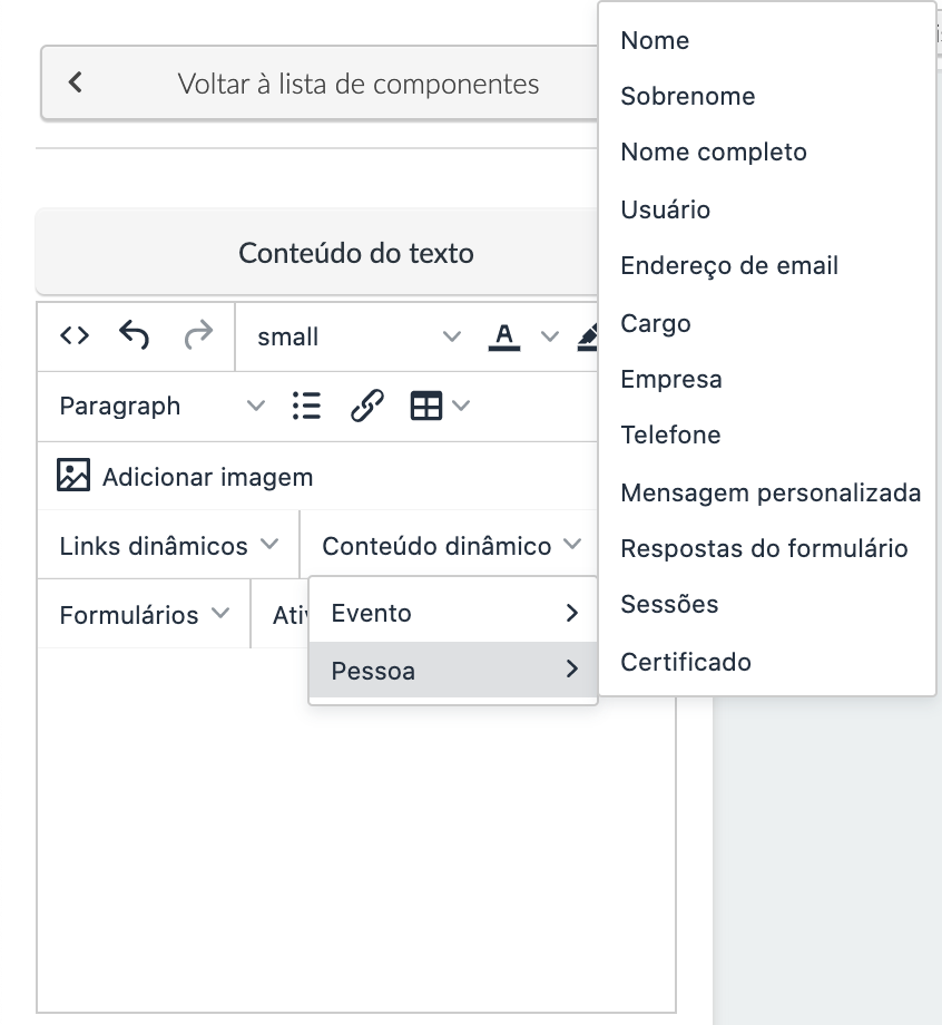 Conteúdo dinâmico > Pessoa