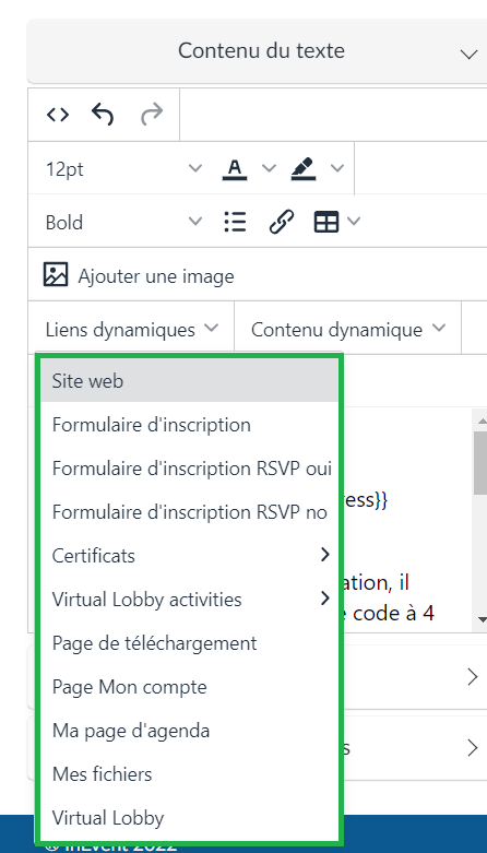 liens dynamiques