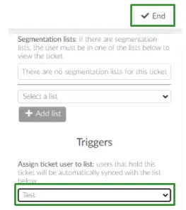 Assigning ticket user to the field